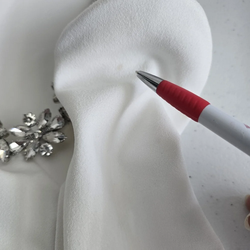 Nadine Merabi  Elegant White Dress with Embellished Neckline Sz XS - Picture 14 of 17